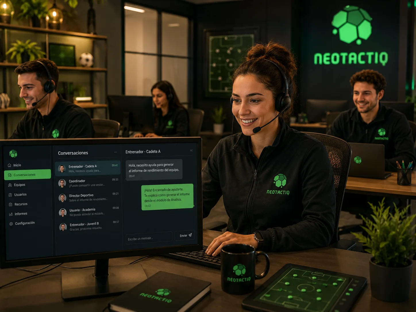 Equipo de NeoTactIQ y soporte para clubes de fútbol