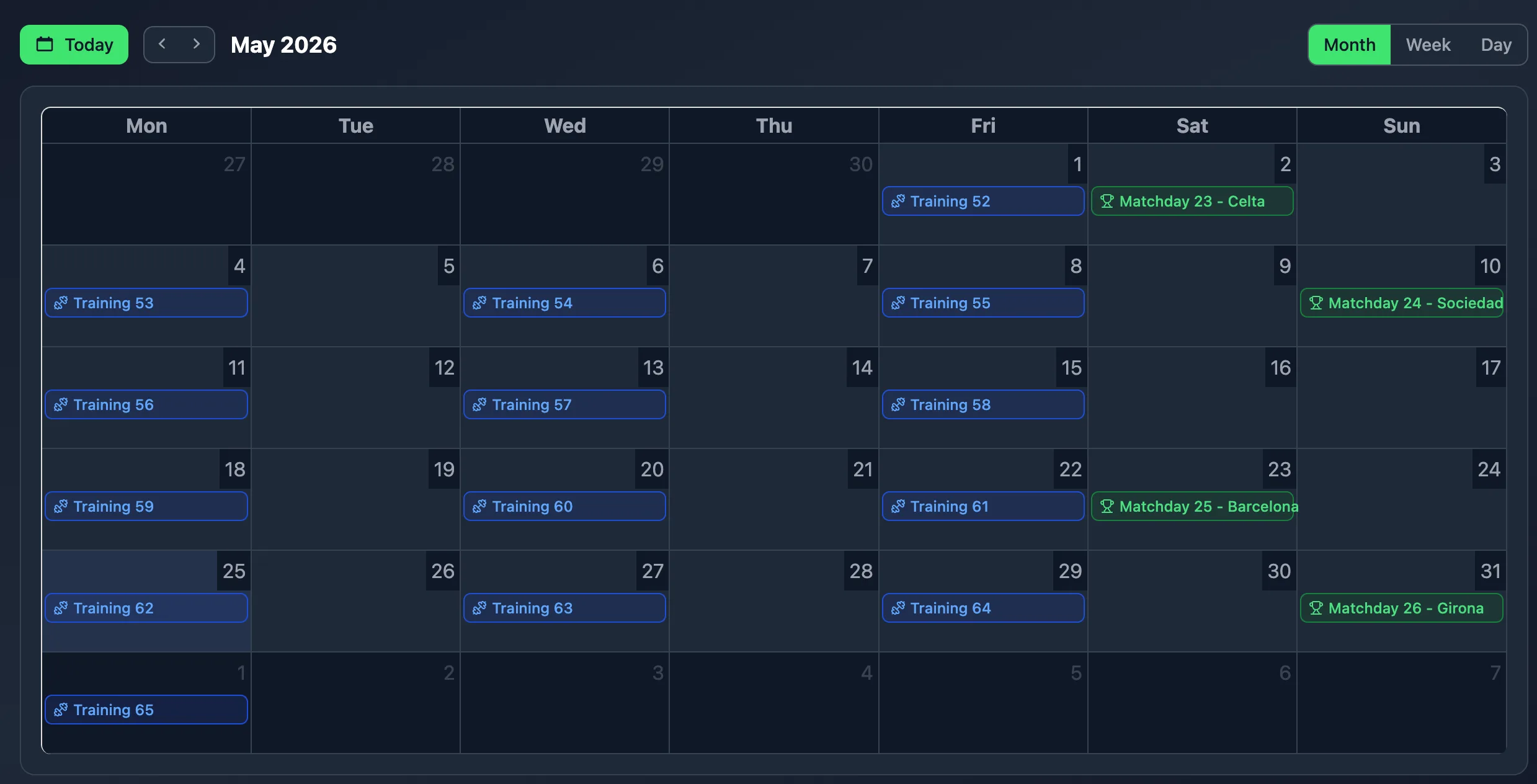 Team Calendar