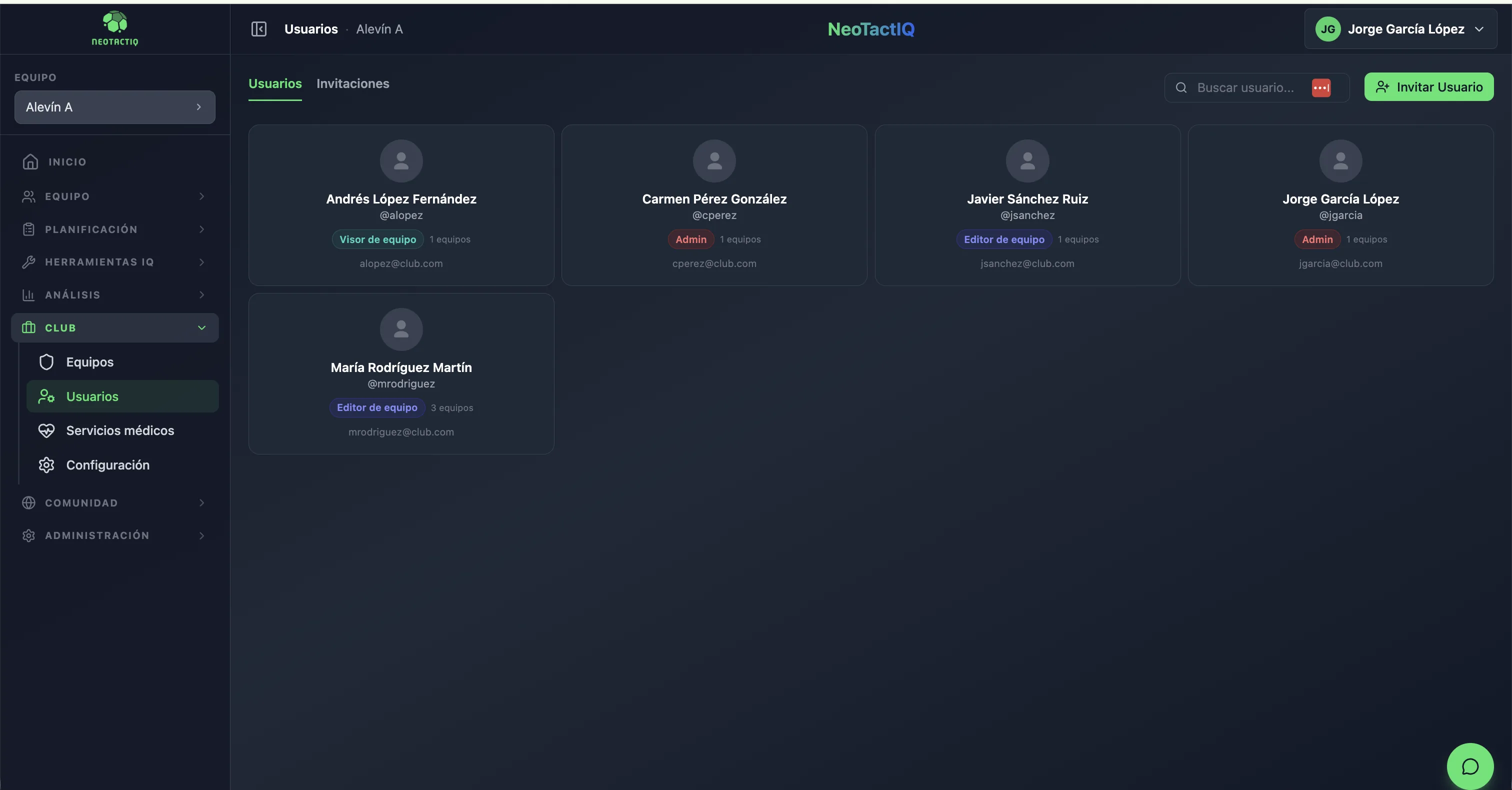 Users and roles in NeoTactIQ